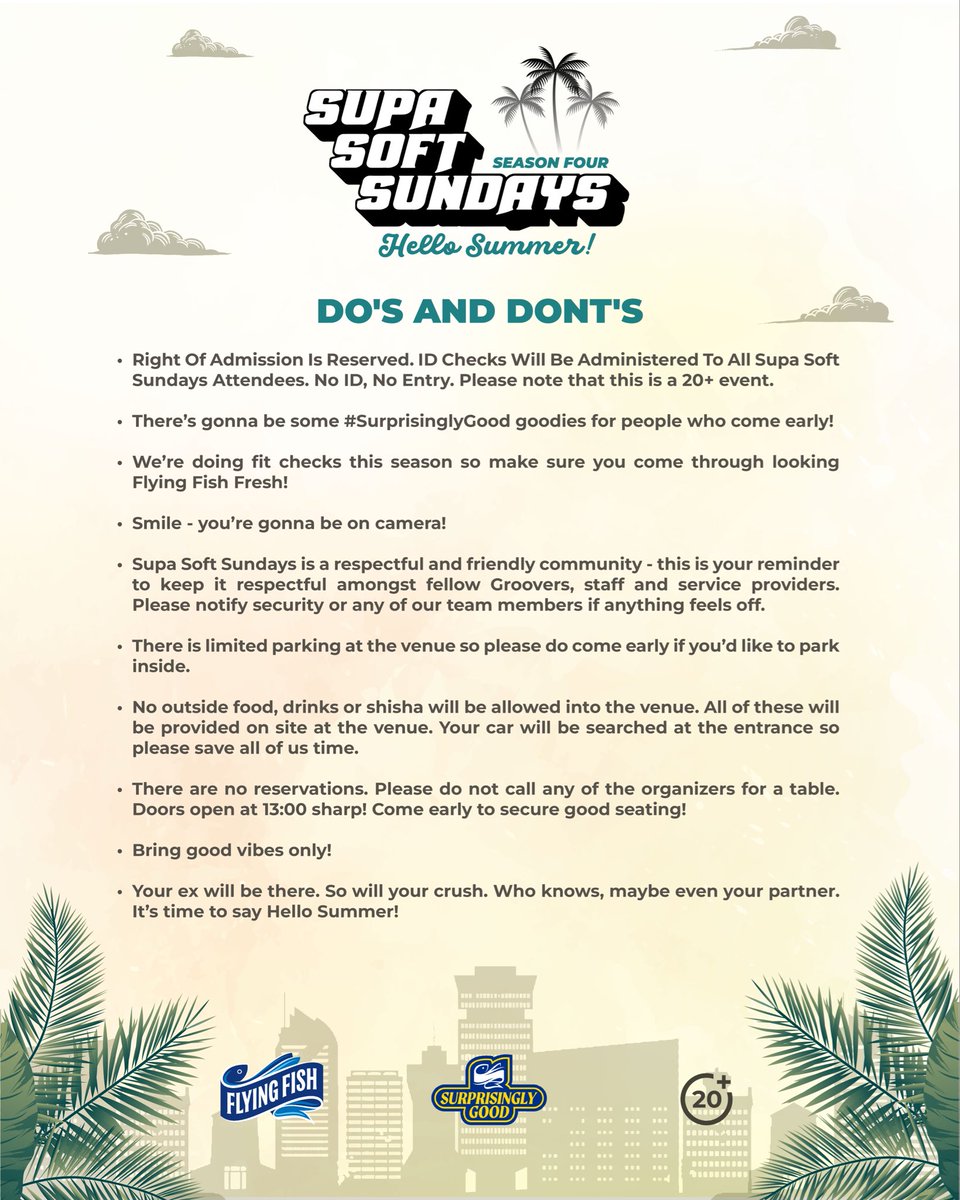 ZmGroove's tweet image. Rules of the game:

Let’s keep it fun
Let’s keep it clean
Let’s Operate! 

See you Sunday 🕺🏾💃🏾
#HelloSummer #SupaSoftSunday