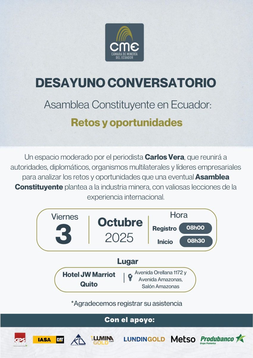 ‼️Clarísimo: Las mineras financiando la discusión sobre la Constituyente. Por si queda dudas de para qué se quiere cambiar la Constitución de Montecristi‼️⤵️