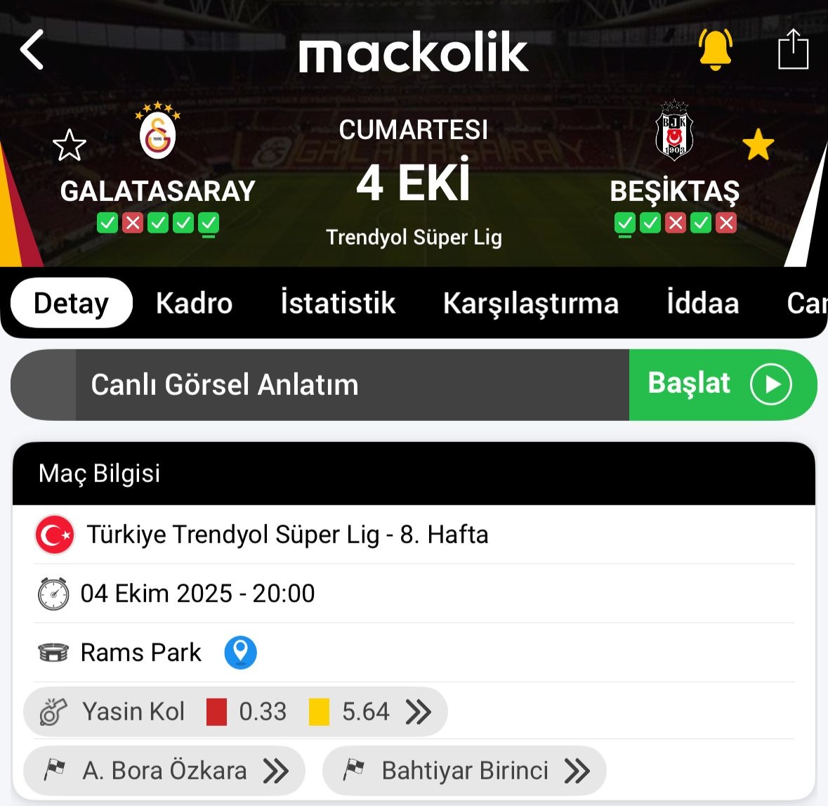 İki iç saha maçı üst üste Yasin Kol (!) Hayırlı işler.