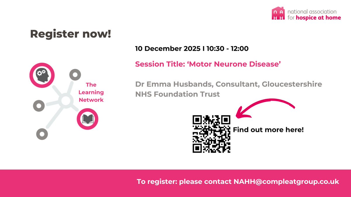 UkNAHH's tweet image. 💭Ready to wrap up the year with fresh ideas + new connections? Join us for the final Learning Network of 2025!
📅10 December 2025.
Find out more here ⬇️
#LearningNetwork #MND #Education #HospiceatHome