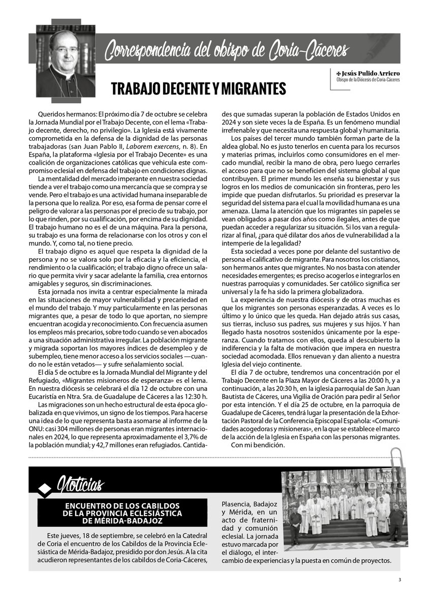 📢 "Promover encuentros con sindicatos(...), buscando caminos de humanización en el mundo del trabajo, creando puentes entre la Iglesia y esta realidad social.."
✍️ CEE. Orientaciones Pastorales 2021-2025 #YoMePringoPorElTrabajoDecente #TrabajoDecenteDerechoNoPrivilegio