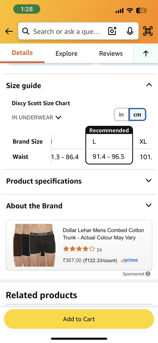 malik_ansh's tweet photo. @amazonIN @AmazonHelp 
Ordered size L (91–96 cm as shown on Amazon) but received a 90 cm product. Now they deny exchange, saying L doesn’t mean 91–96 cm. Even customer executive not accepting despite proof. Really unfair
#Amazondoesntcare https://t.co/GzDsdRW6dz