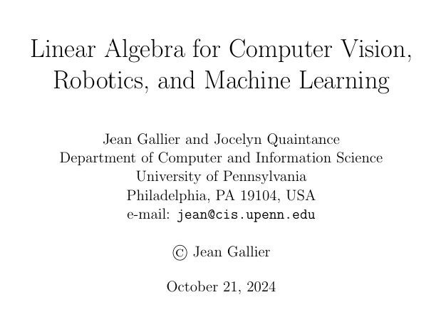 Riazi_Cafe_en's tweet image. "Linear Algebra for Computer Vision, Robotics, and Machine Learning" by J. Gallier & J. Quaintance
This looks great!
PDF:cis.upenn.edu/~cis5150/linal…
