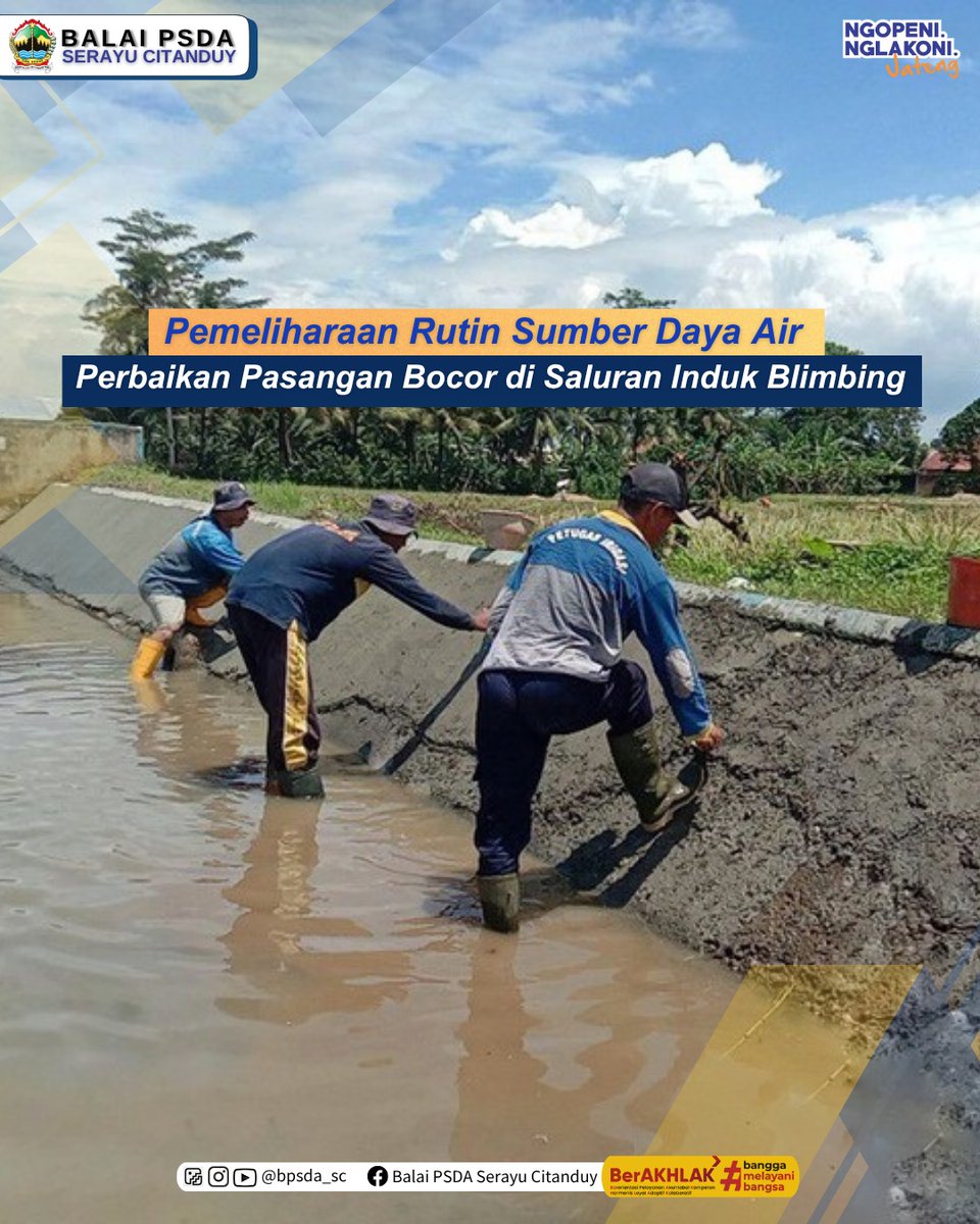 Pemeliharaan Rutin Kegiatan Perbaikan Pasangan Bocor di Saluran Induk Blimbing DI Singomerto Hm 130 BBL 18 yang terletak di Desa Mandiraja Kulon Kec. Mandiraja Kab. Banjarnegara