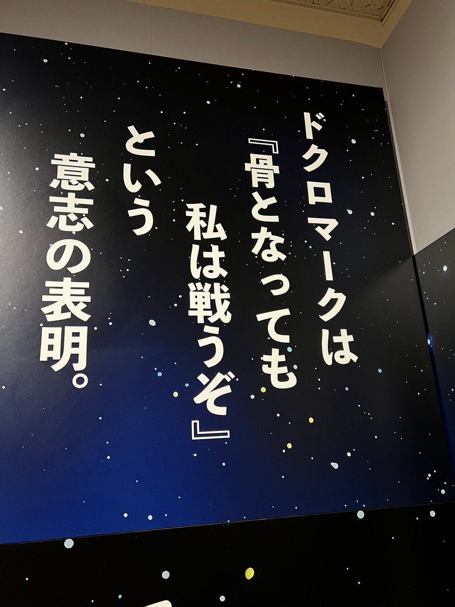 松本零士展に行ってきた。
松本先生のこの言葉、好きだなあ。
ドクロの魂、この私にも宿れ。

※撮影許可ゾーンです 