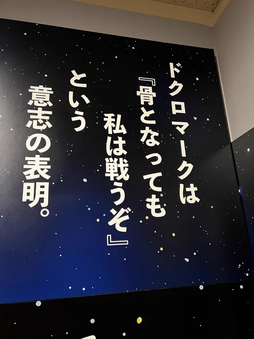 松本零士展に行ってきた。
松本先生のこの言葉、好きだなあ。
ドクロの魂、この私にも宿れ。

※撮影許可ゾーンです 