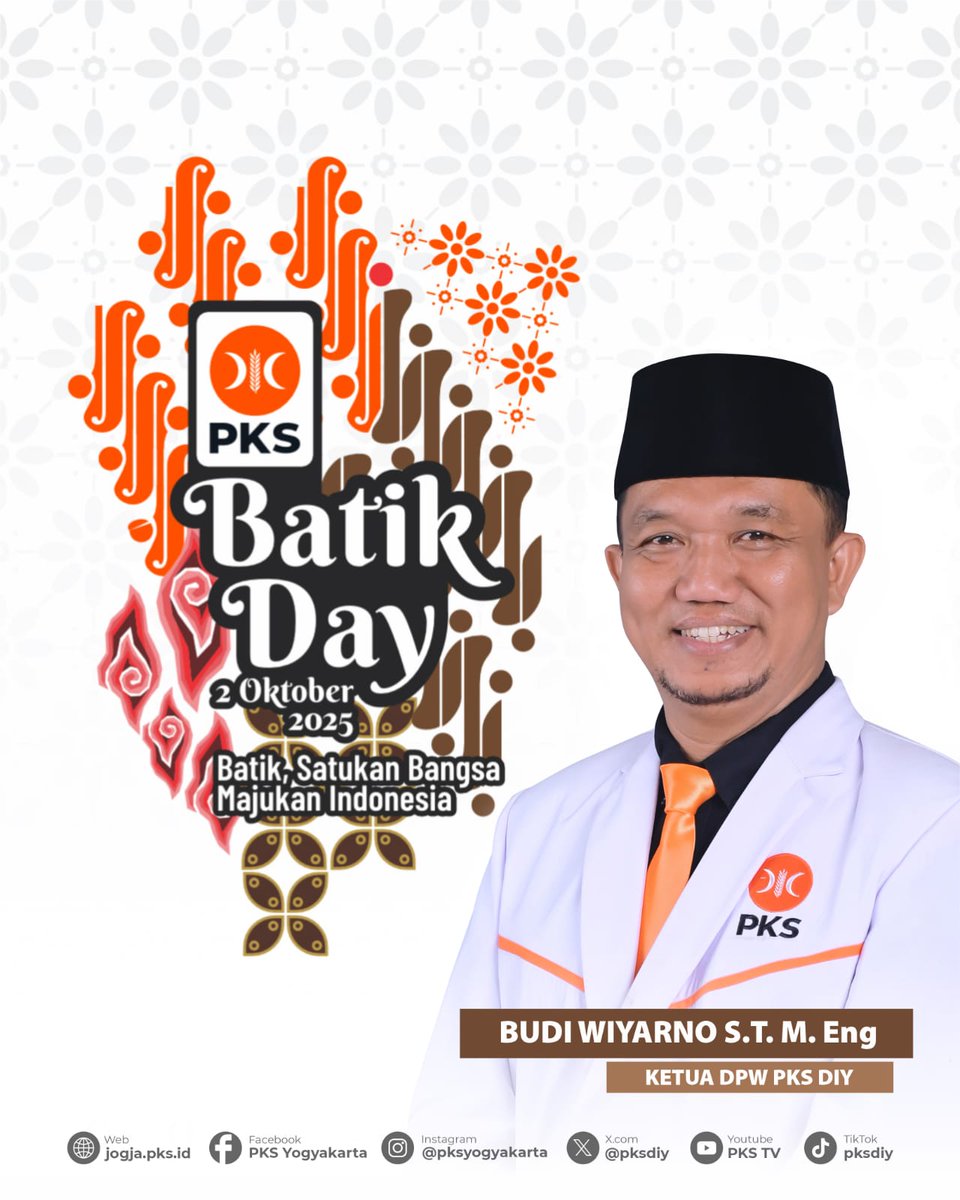 Batik, Satukan Bangsa Majukan Indonesia 🇮🇩

#HariBatikNasional #PKSejahtera #PKSDIY