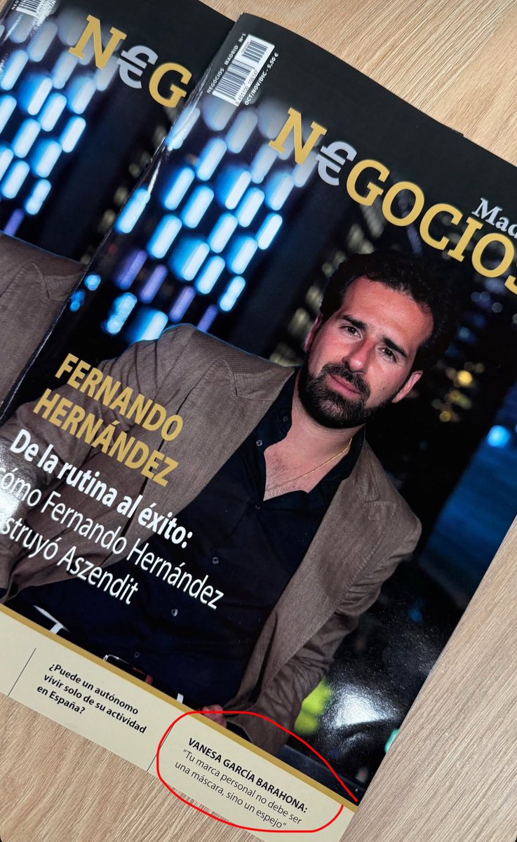 Lanzan en papel “Negocios Madrid” una revista trimestral que da voz a los #emprendedores y #empresarios de la Comunidad de #Madrid y en la que he tenido el honor de ser entrevistada para este primer número.  👉🏼 revistanegocios.es/llega-negocios…

#MarcaPersonal #NetworkingInverso
