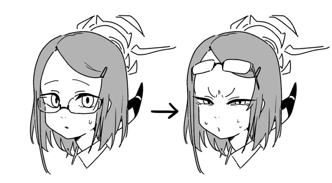 メガネ上げすぎたから見えない時の過去の陸八魔概念流行って欲しい 