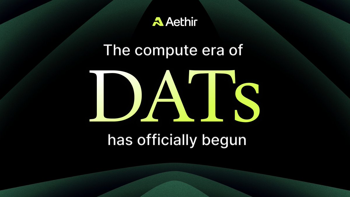 Compute is the new oil of the AI era. 
It’s scarce, expensive, and critical to every breakthrough in AI. Access to compute is a bottleneck.

The $344M Aethir (ATH) Digital Asset Treasury changes that. Built on Aethir’s decentralized GPU network of 435K+ containers across 200+