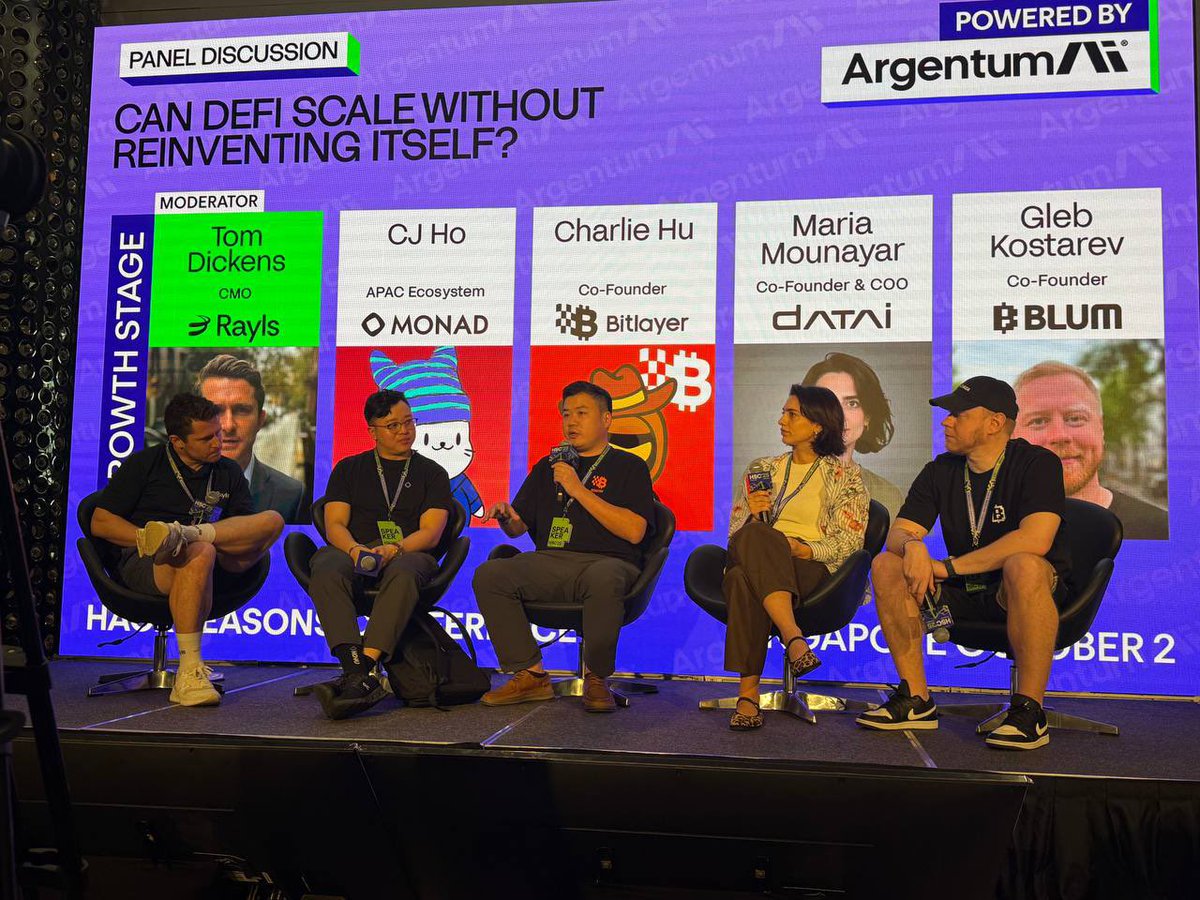 BitlayerLabs's tweet image. Loving the energy at Hack Seasons Conference Singapore with @CharlieHuSats as we talked about the future of DeFi. From the journey since 2021 to scaling, institutions, and smoother user experiences, the conversation was full of good vibes.

Bitcoin-native DeFi is ready to drive…