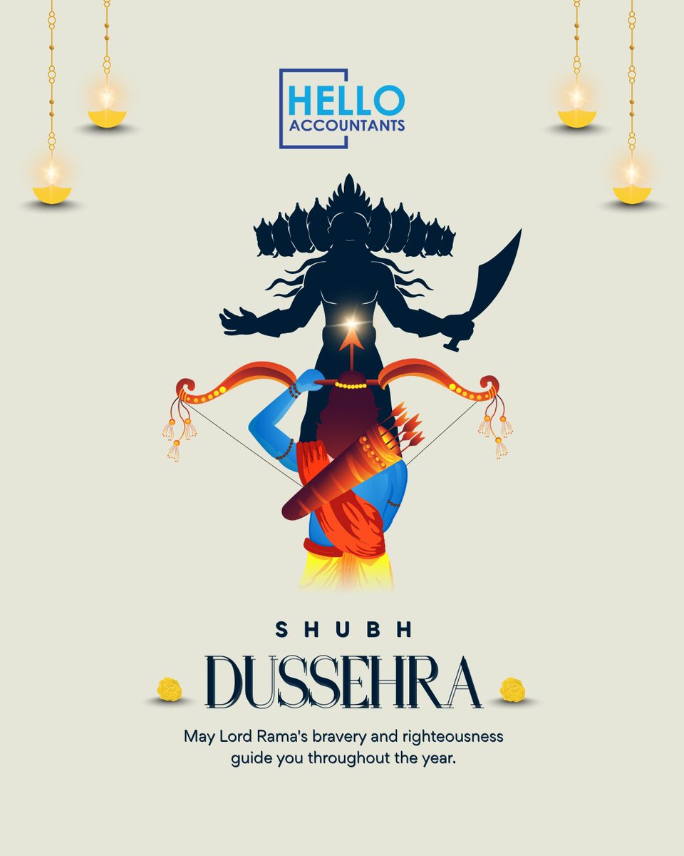 Helloaccountuk's tweet photo. This Dussehra, let’s celebrate the triumph of good over evil, light over darkness, and hope over despair. 🌸✨ helloaccountants is Wishing you and your loved ones a Shubh Dussehra filled with joy, strength, and prosperity. 💫 #HappyDussehra #ShubhDussehra https://t.co/7psLSONkx5
