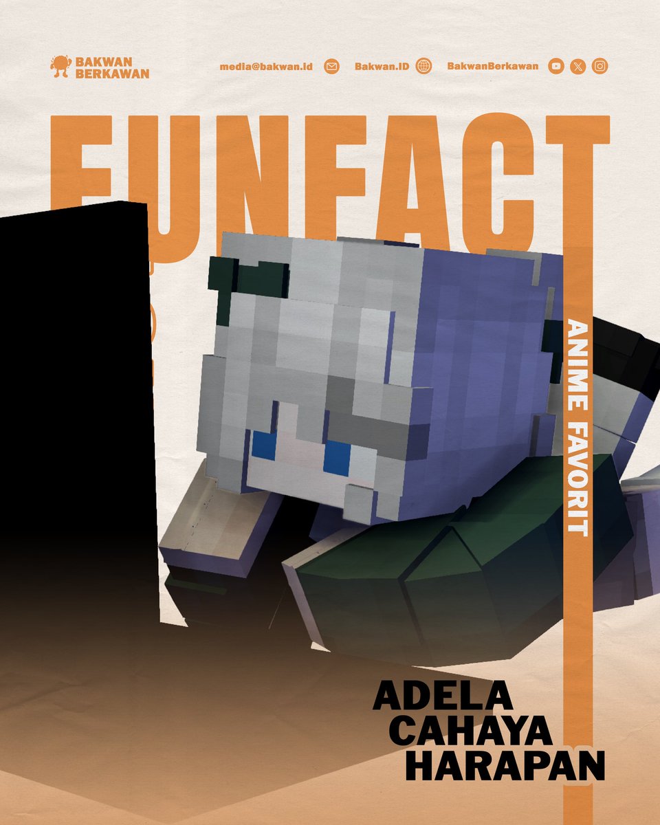 bakwanberkawan's tweet photo. FunFact #23 ✨

Ternyata Adela udah 5x rewatch Jujutsu Kaisen lho! 🤯

Dan dari semua karakter, kira-kira yang mana favorit Adela? 💖

#Minecraft #BakwanBerkawan #BakwanFightBack #AdelaCahayaHarapan https://t.co/iVWo9L4L4Y