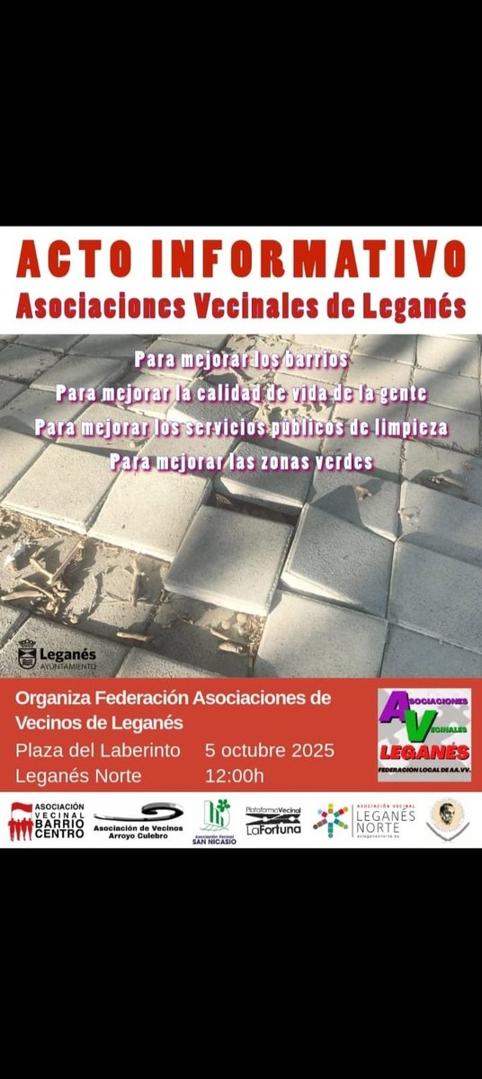 Buenos días, 
Acto informativo el domingo en la Plaza del Laberinto, os esperamos!!