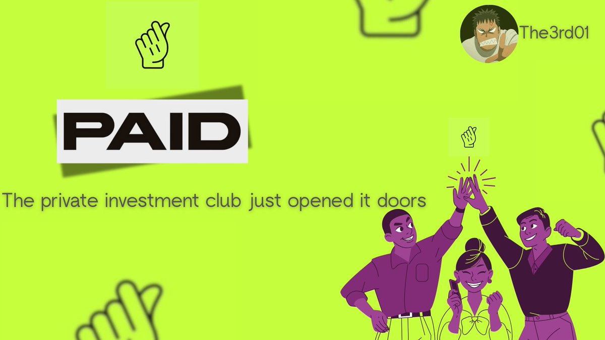 The3rd01's tweet photo. 99% of retail investors are locked out of the deals that actually matter.

While Venture capitalist (VCs) get 100x returns on $100K+ minimums, we're left fighting over scraps in public markets.

Meet @paid_network the private-market platform that's democratizing access to startup equity and token deals.

With entry points starting at just $500 (not $100K+), everyday investors can finally access the same high-growth opportunities once reserved for institutions.

@scribble_dao #WWF