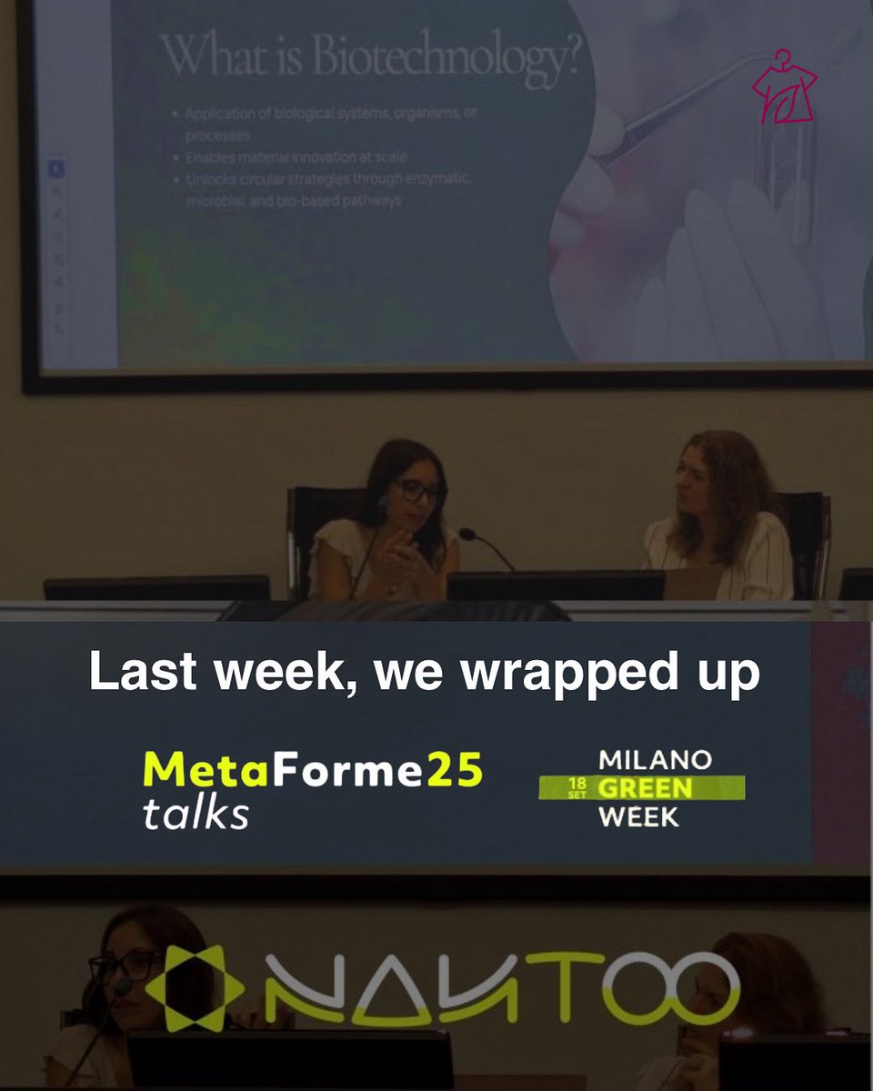 DrFabiolaPolli's tweet image. Last week at #MetaForme25 🚀
We shared @BioFashionTech’s vision: turning textile waste into biotech resources 🌱
Thanks to everyone who made the #StartupStage possible.
The future has circular roots ✨
#CircularInnovation #Biomaterials