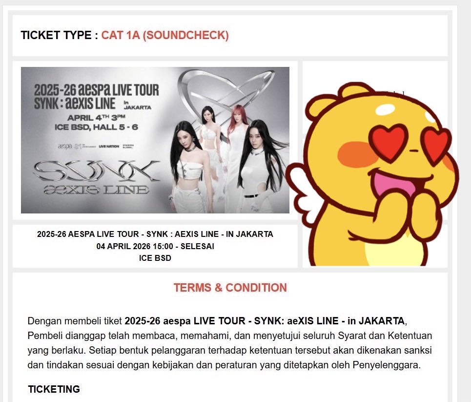 snatchingturtle's tweet image. YAYYY TAUN DEPAN KETEMU AESPA LAGI🥹☝️udah stand by dari jam 12.00 ampe telat makan #jangan_ditiru 💀 but work hard pays off 😭 SEE U MYne!! semoga kita semua sehat selalu dan urusannya lancar biar bisa seru”an bareng yaaa!!😺🫶 #aespa_SYNK_aeXISLINE_JAKARTA