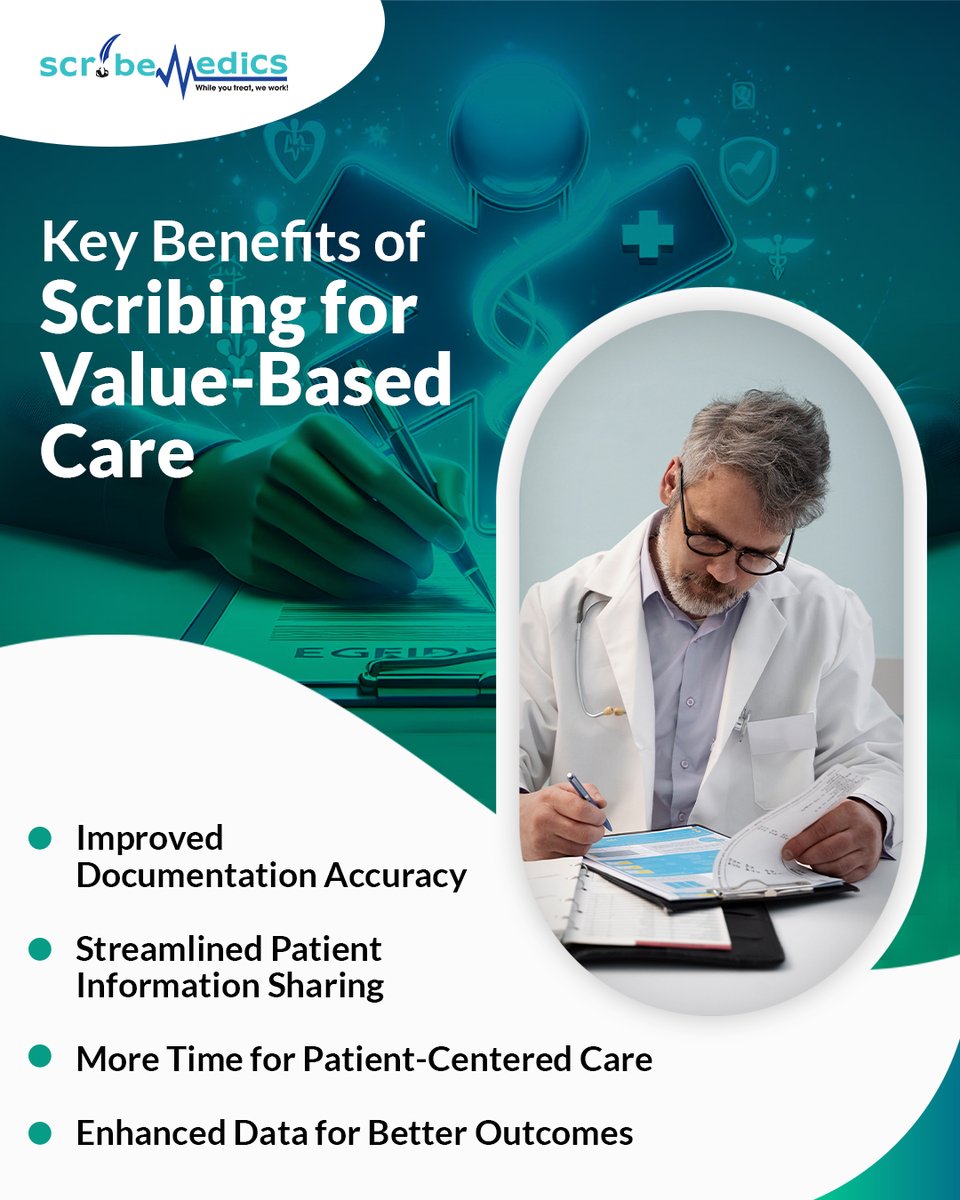 scribemedicsllc's tweet photo. Scribing supports value-based care by freeing physicians to focus on what matters: patient outcomes. With ScribeMedics, better care starts with better documentation.

 #ScribeMedics #ValueBasedCare https://t.co/2A37MDBW00