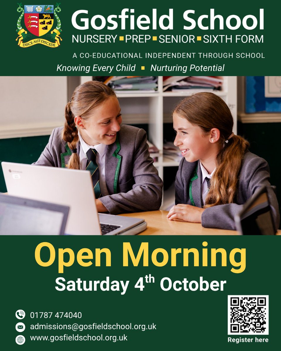 ⏳ Just 2 days to go until our Open Morning!

There’s still time to book your place and discover how Gosfield helps every pupil achieve beyond expectations.

👉 Join us: forms.office.com/pages/response…