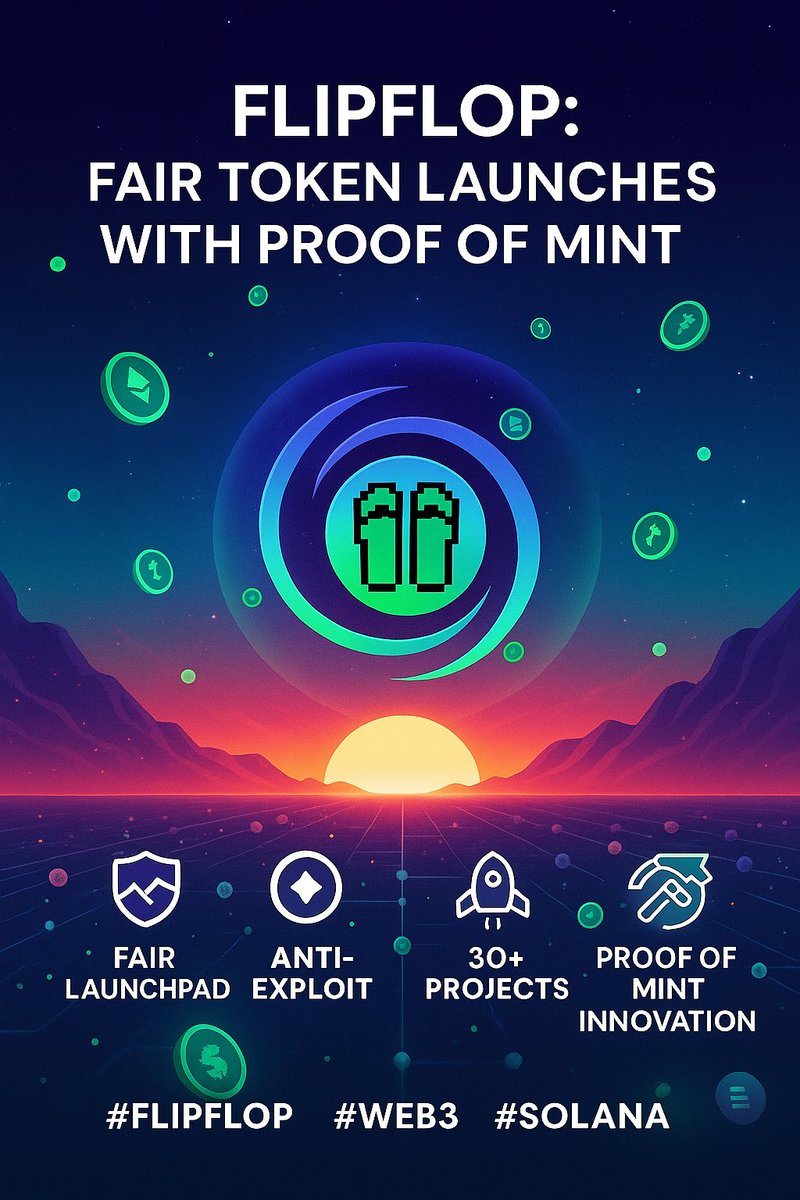 So…i Woke up thinking about <a href="/flipfloplaunch/">flipflopGlobal</a> and how it’s trying to fix the broken model of token launches.
Most launchpads chase hype, but Flipflop is introducing something fresh,a Proof of Mint mechanism inspired by Bitcoin, built on Solana.

Here’s why that matters ⬇️

1. Fair