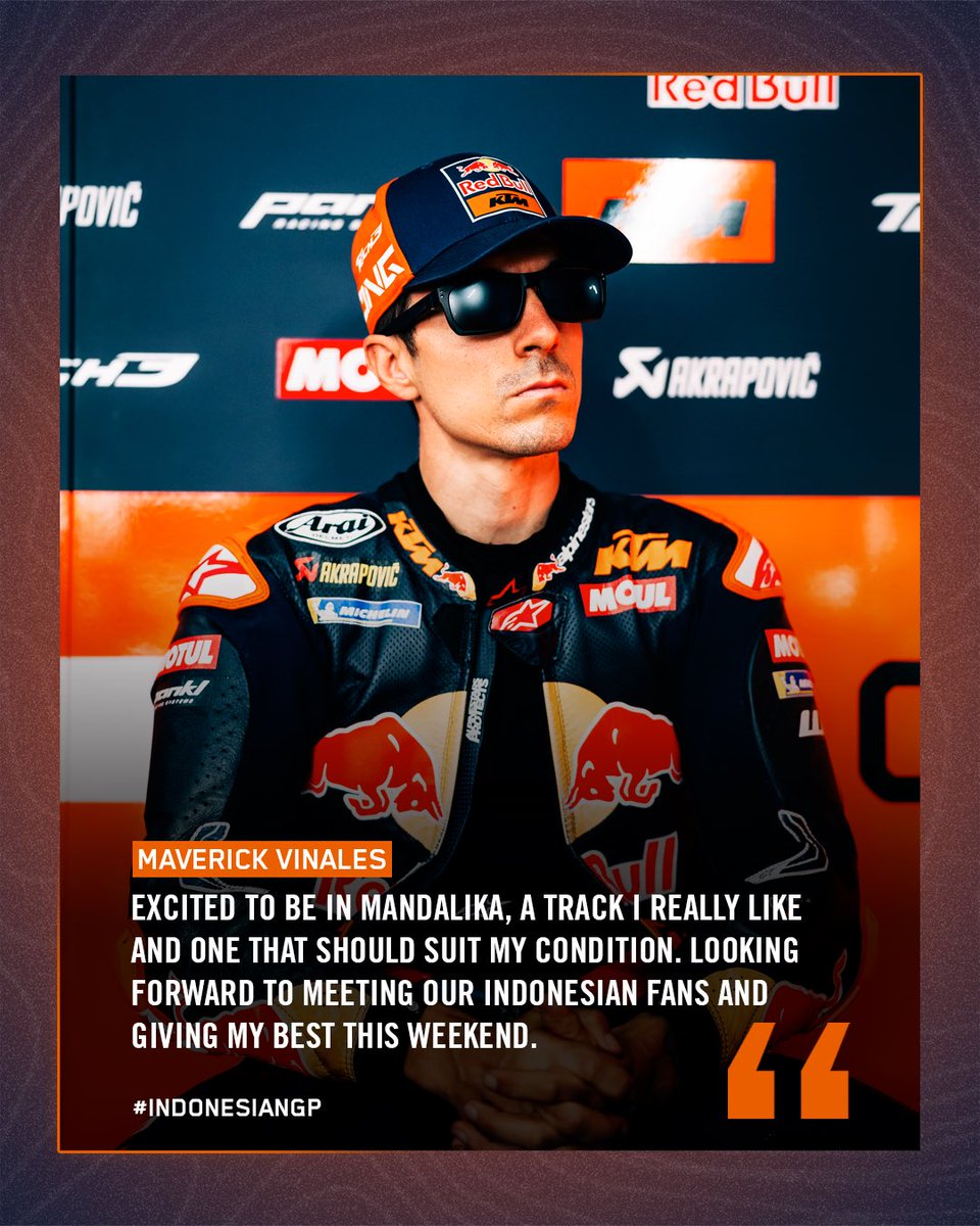 Tech3Racing's tweet photo. Second stop of the Asian tour, and this time we’re in Indonesia at the Mandalika Circuit! 🇮🇩🔥 Here’s what our riders had to say ahead of Round 18, which kicks off tomorrow! 🏁✨
#RedBullKTMTech3 #RedBull #MotoGP #IndonesianGP #Motul #MV12 #EB23 #JR12 #VP73 #Tech3Family https://t.co/QIlh6jfr2v