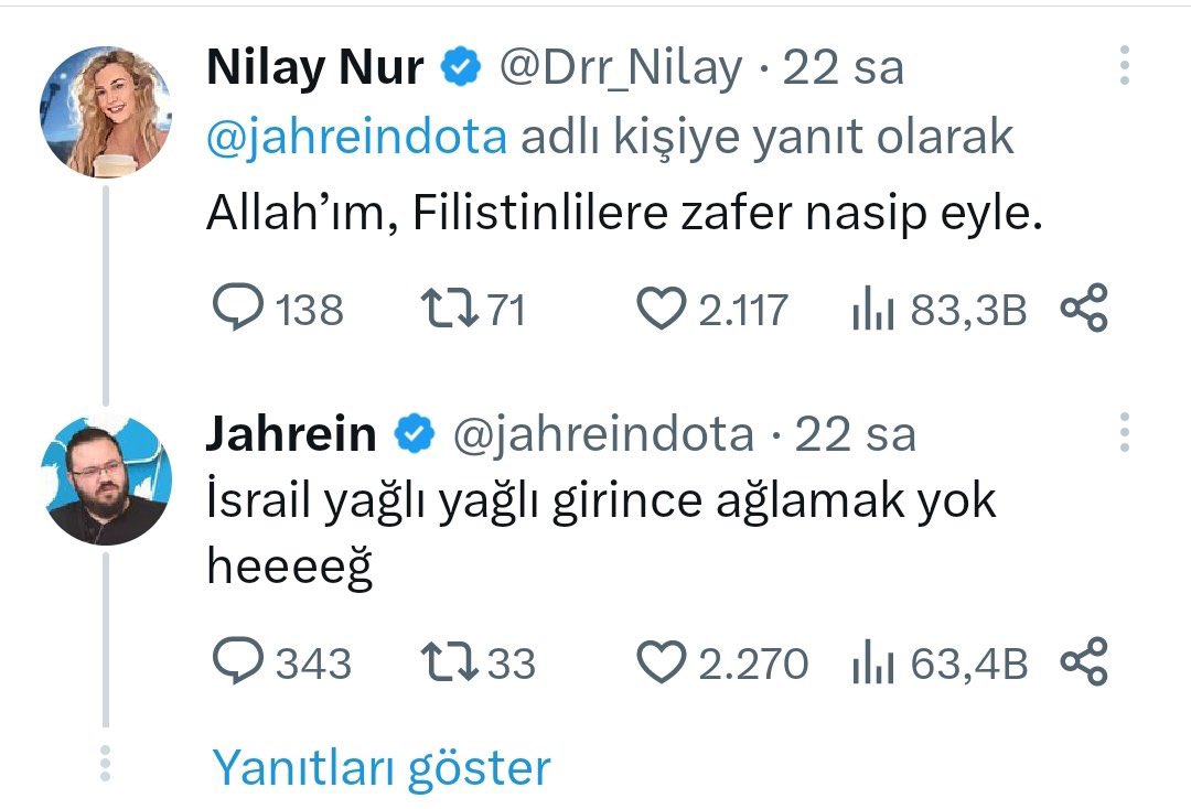 Gazze’de çocuklar, anne ve babalarının gözleri önünde katlediliyor. Bu zihniyet yüzünden ergenler zehirlenmiş durumda; Filistin’i destekleyenlere ‘Arap sevici’ vs yazıyorlar. Allah kimseyi İsrail’i destekleyecek kadar vicdansız ve haysiyetsiz yapmasın. #FreePalestine