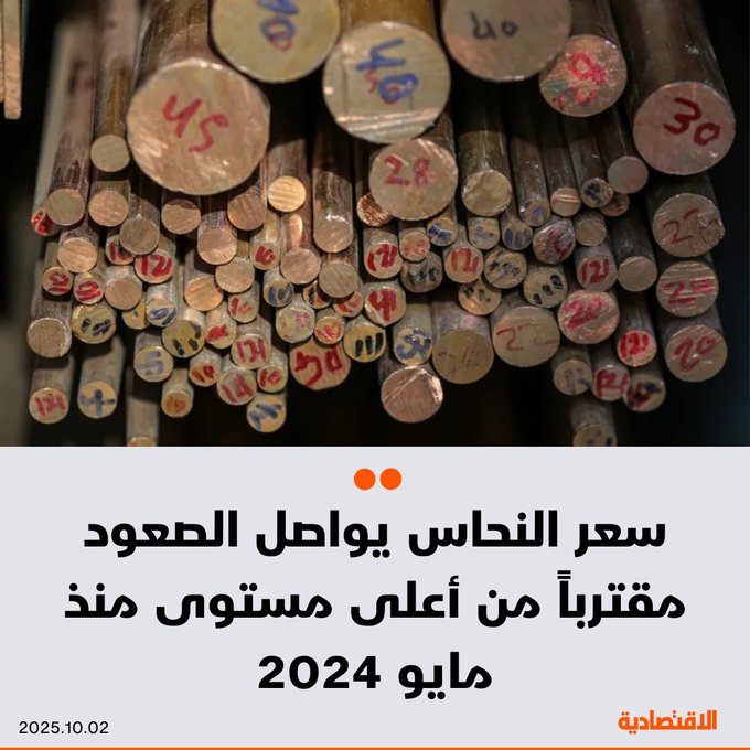 ارتفع سعر النحاس لليوم الثاني على التوالي، مقترباً من أعلى مستوياته منذ 2024 بدعم اضطرابات الإمدادات مثل حالة القوة القاهرة في منجم "غراسبرغ" بإندونيسيا. ووفقا ل بلومبرغ توقعات خفض الفائدة الأمريكية عززت أسعار السلع الأساسية ورفعت مكاسب الألمنيوم والزنك، وفقا ل بلومبرغ. للتفاصيل 
