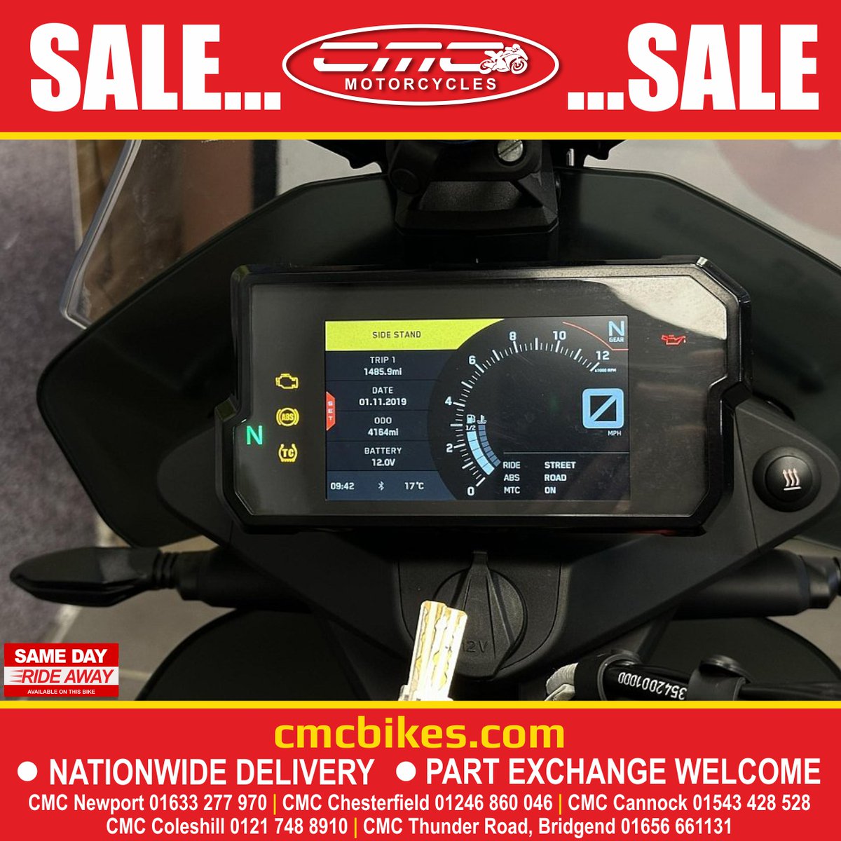 SALE...SALE...SALE

SAVE £500 on this CMC approved 2020 KTM 790 Adventure, reserve today, online, on the phone or in store with a £100 deposit.

2020, 70' registration, only 4,164 miles, 2020 KTM 790 Adventure, £5,999.

cmcbikes.com/used-motorcycl…

If it's bikes, it's CMC