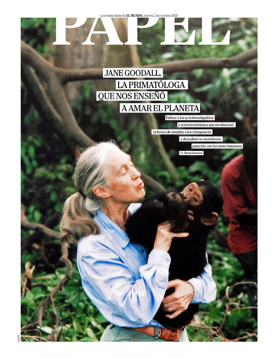 Adiós a Jane Goodall, la amiga de los chimpancés que nos enseñó a amar a los animales.
elmundo.es/ciencia-y-salu…