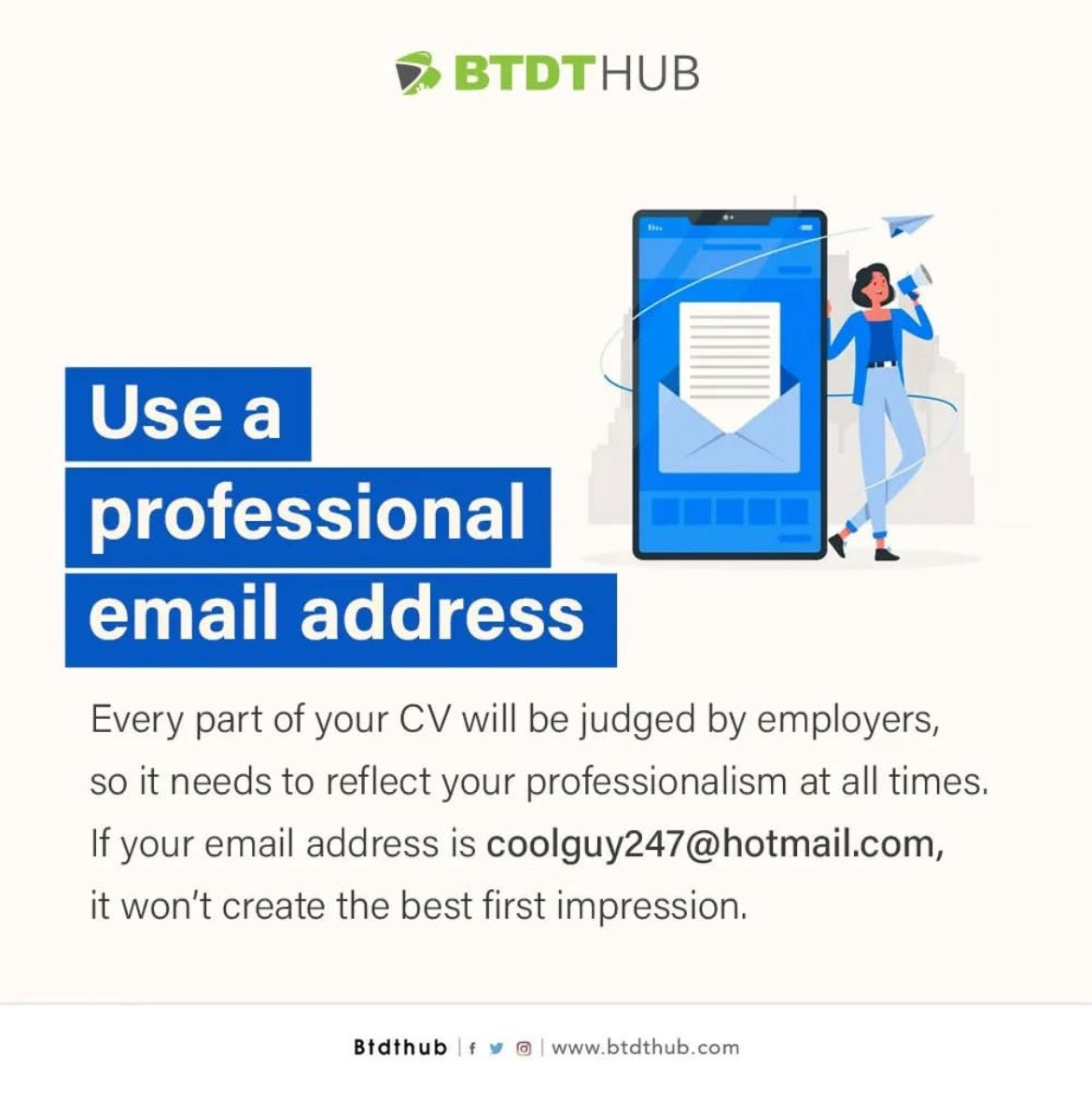 BTDTHub's tweet photo. This is a great time to start applying for that 2026 dream job 🚀. 

To position yourself for that dream job, you need a well-crafted CV. If you need help writing or rewriting your CV, we can help you with that 👍. 

Send a DM or an email to INFO@BTDTHUB.COM to book our CV Review Service and get your FREE Interview Guide. 
#BTDTHub #LevelUp