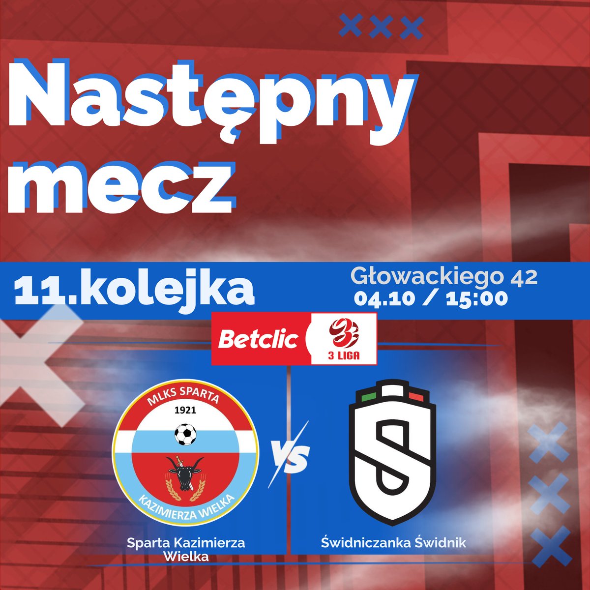 Wracamy do ligowej gry!
W sobotę o 15:00 na Głowackiego nasz zespół zmierzy się ze Świdniczanką.
Derby w pucharze wygrane, czas na przełamanie w lidze!

📍 Głowackiego 42
🎟️ 20 zł / dzieci do 15 r.ż.–free / VIP 50 zł

🌭 Grill + mocny doping = stadionowa atmosfera!

#Mecz #3Liga