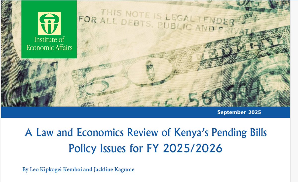 A Law and Economics Review of Kenya’s Pending Bills with Policy Issues for FY 2025/2026. Read it here: ieakenya.or.ke/download/a-law…