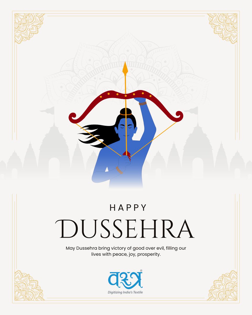 vastraapp's tweet photo. 🎉 This Dussehra, let’s weave victory into every thread of life. 🧵✨
#HappyDussehra #VastraApp https://t.co/MMGtPyBtS9
