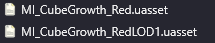 Found “CubeGrowth_Red” in the files. 

Not sure if this means the Red Cube is here to stay, or if Purple might somehow return (which honestly wouldn’t make much sense).