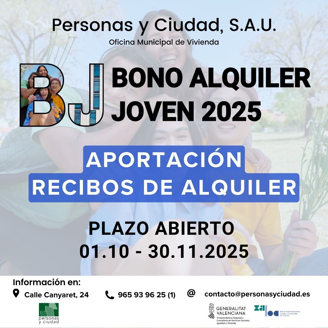 #BonoAlquilerJoven
BONO ALQUILER JOVEN 2025
📣 Aportación recibos de alquiler
🗓️ Plazo abierto hasta el 30.11.2025