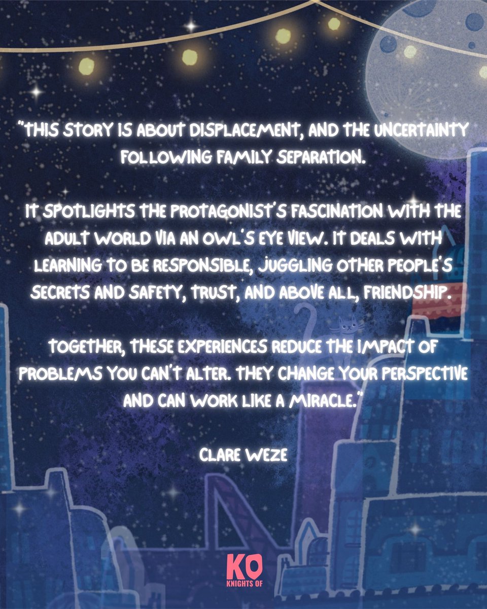 _KnightsOf's tweet photo. Happy Publication Day to our wonderful author Clare Weze and our brilliant illustrator Rebecca Sheerin. ✨🌑 

Be the first to read this imaginative and heartfelt middle grade novel!
https://t.co/LzHJlxn1sf https://t.co/yo9pJhC0V2