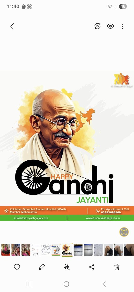 drarthroscopy's tweet photo. May we all walk on the path of truth, peace, and non-violence. 
Happy Gandhi Jayanti.
#GandhiJayanti #GandhiJayanti2025 #drshreyashgajjar #sportsinjuries https://t.co/cOrHBMr1IP