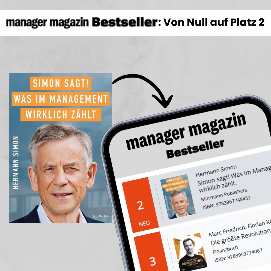 "SIMON SAGT!" erobert auf Anhieb Platz 2 in der Manager-Magazin Bestsellerliste.

Simon-Kucher #HiddenChampions #Bonn