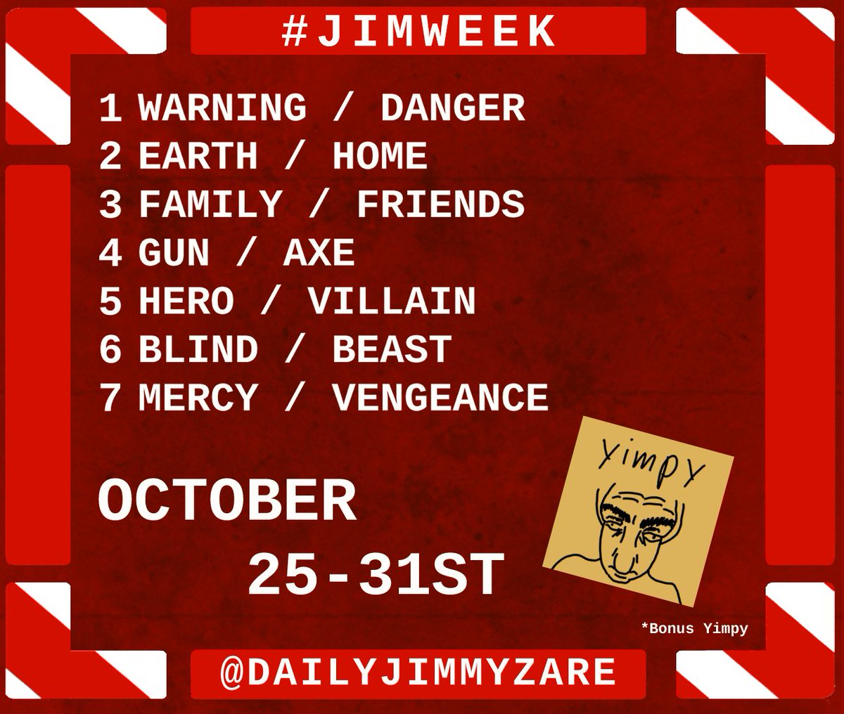 dailyjimmyzare's tweet photo. Count down the days, mark your calendars.. It's time.
#Jimweek will proceed from October 25th to the 31st! 🪳 https://t.co/zEe6lBbqfi