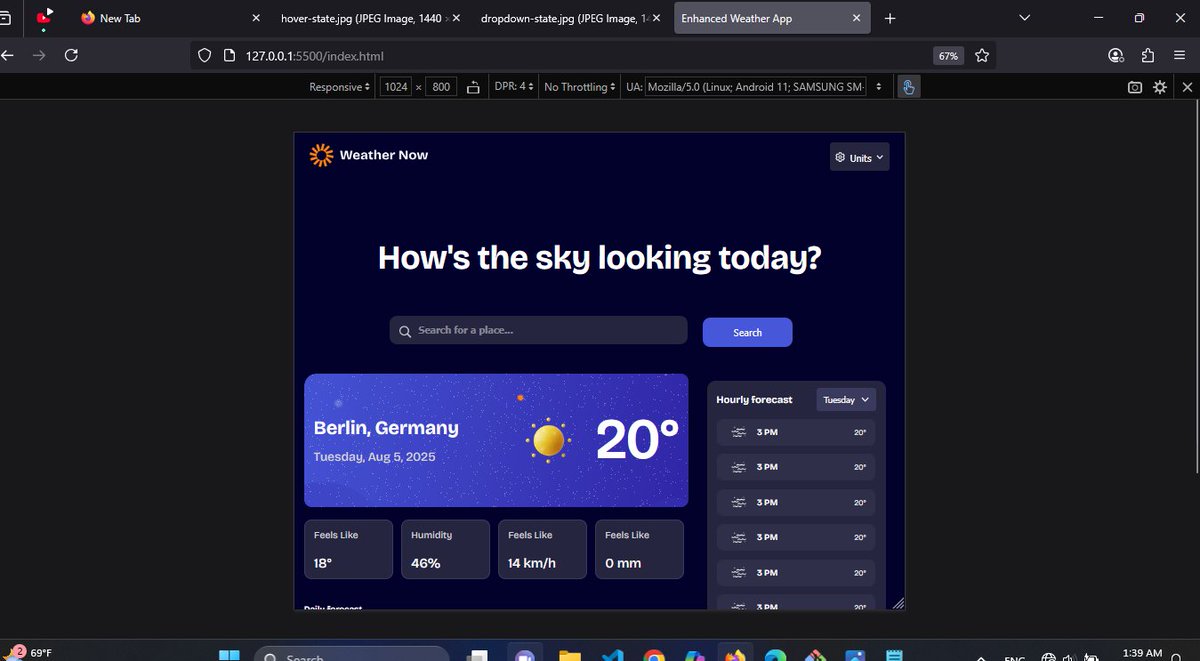 devlemnsa's tweet image. Desktop and Mobile UIs done, 
$next: Fetching weather data and Updating the DOM.

#FM30Hackathon #buildinginpublic