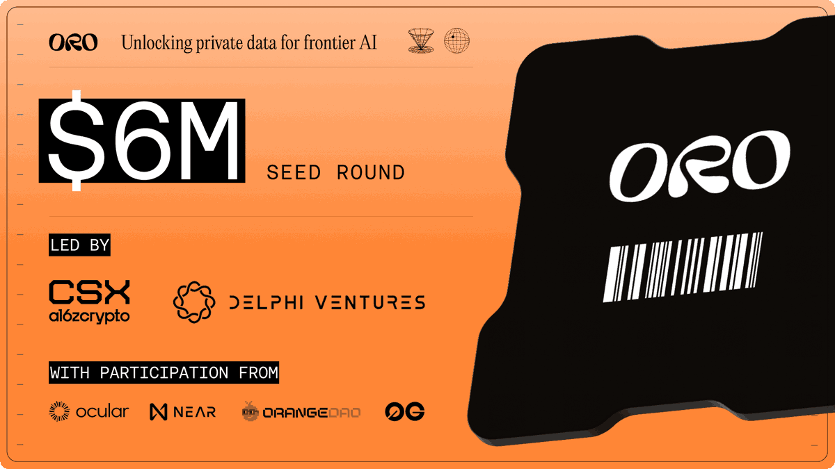 Monothiez's tweet photo. Introduction @getoro_xyz

ORO turns your data into digital gold
Your data is the most valuable commodity in the AI world. It’s time you get rewarded for it.

ORO Raises $6M Seed Led by a16z crypto CSX to Unlock Private Data for Frontier AI.

What Is @getoro_xyz? 

ORO gives you power over your personal data in the new AI world. It's a platform that connects you to AI companies who need your data to build smarter AI.

Today, tech companies profit from some of your data through platforms, but most of your valuable private data remains untapped and inaccessible to AI developers.

 But ORO creates a direct connection that lets you control your data and get properly rewarded when it helps make AI better.

How to get rewarded?
Go to https://t.co/Iy6h2w7QYX…
Register, connect all socials, keep it running .

What's ORO building?

$ORO is building the platform where your private data powers AI advancement and rewards you properly.