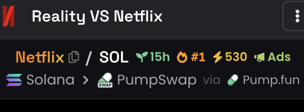TrempMan_sol's tweet photo. Top 1 $NETFLIX going to millions 
#CancelNetflix 
CA: iBGBBuT35ajvcGSaKsjLaD4XMk7wx8QGvzE4JQHpump https://t.co/RY5NK8tPrD