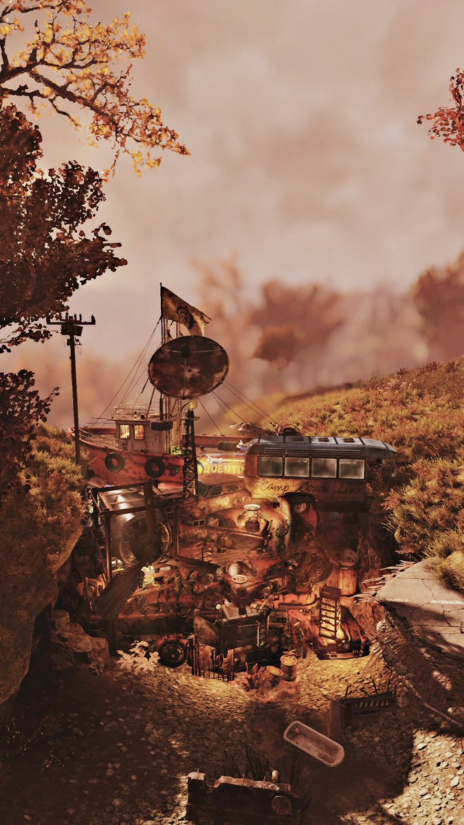 New Camp!!!!

「この谷をゴミでせき止めて、貧弱な入植者共から通行料を奪え!!」

「何も持ってない奴らからは....分かるよな?」

#Fallout76camp 
#Fallout76