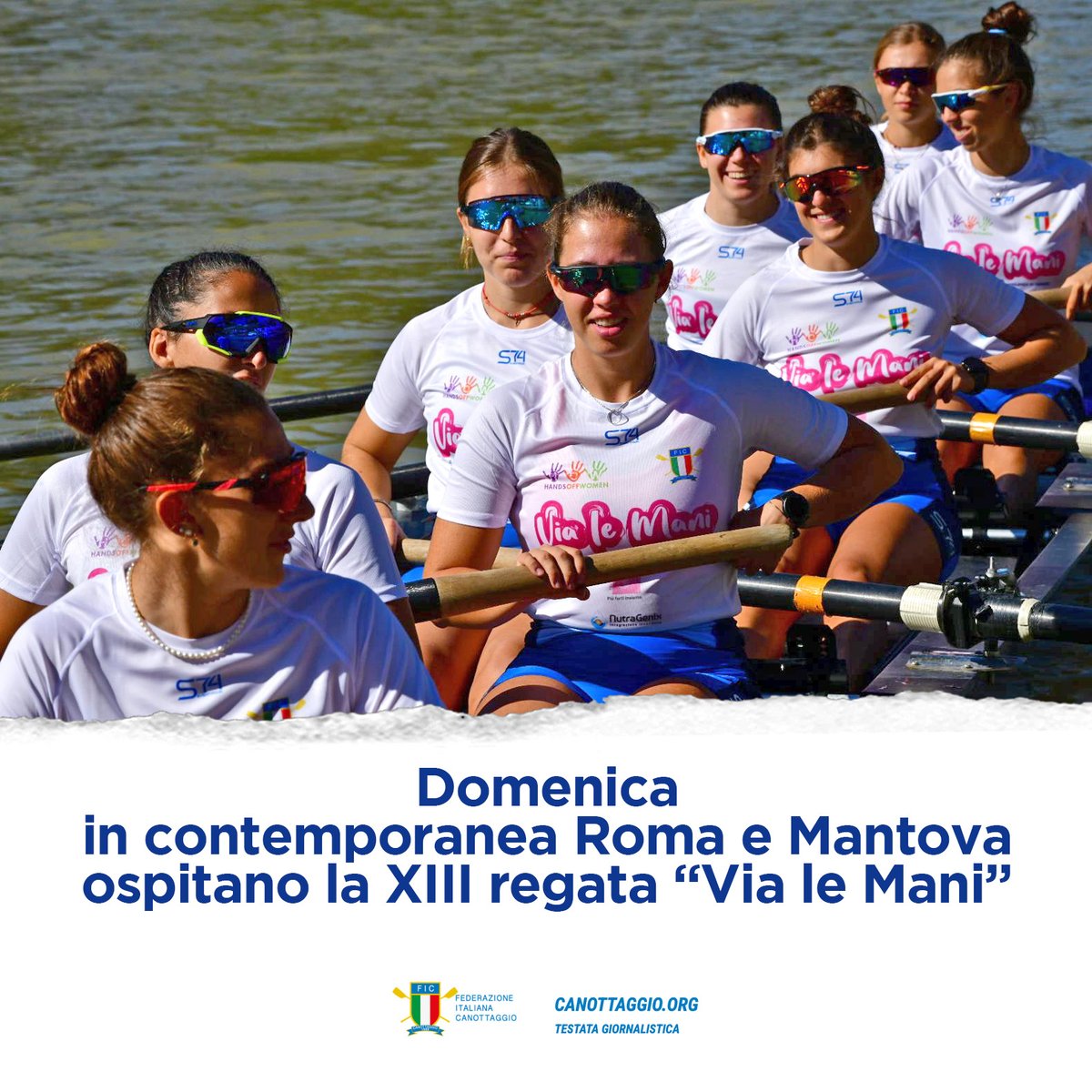 Domenica in contemporanea Roma e Mantova ospitano la XIII regata “Via le Mani” - <a href="/canottaggio1888/">FederCanottaggio</a> 
⬇️
canottaggio.org/news/2025/dome…

#vialemani #vialemani2025 #regata #canottaggio #noviolenzasulledonne
<a href="/HandsOffWomen_/">HandsOffWomen</a>  <a href="/TelefonoRosaNaz/">Telefono Rosa</a> #FICLazio <a href="/CanottieriRoma/">Canottieri Roma</a> #CircoloCanottieriMincio