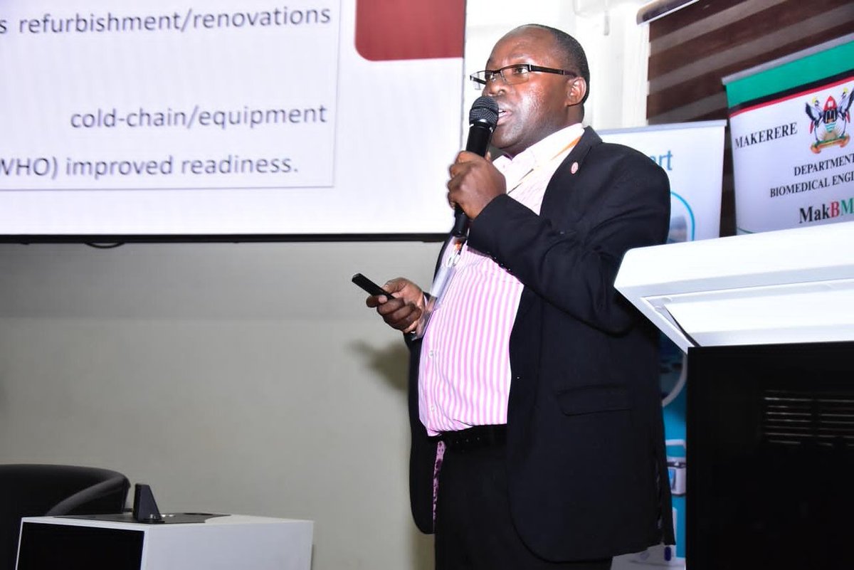 MakBME's tweet photo. Eng. Tadeo Byabagambi, Ass. Commissioner Biomedical Engineering Dept, @MinofHealthUG : Uganda has operationalized National Policies to Professionalize Health Technology Management &amp; Diagnosis.
We have procured &amp; installed 14 CT Scanners in RR Hospitals.
@UNBEC2025
#HealthTech https://t.co/6jrQyQFAUz