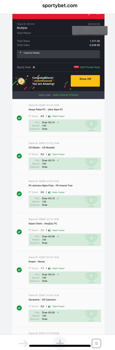 ezikewisdom6's tweet photo. Finally did it‼️ Just couldn’t bare the losses should have posted it 😔
7/7 booom 💥 but i cashed out 6/7 due to the losses 💔 should have won 4.5m but we move 
@carter_sensei2 @Blessyon30 @Editorgbile @MaDX_FT @0H1254 https://t.co/QbWLXuWG2h