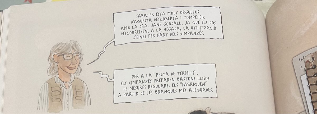 En el llibre RARA AVIS. La insòlita vida de Jordi Sabaté Pi, de <a href="/RaulDeamo/">Raúl Deamo</a> i Tito Alba, la Jane Goodall també hi és present ja que tots dos de forma simultània van descriure l’us d’eines per part dels ximpanzés. DEP.