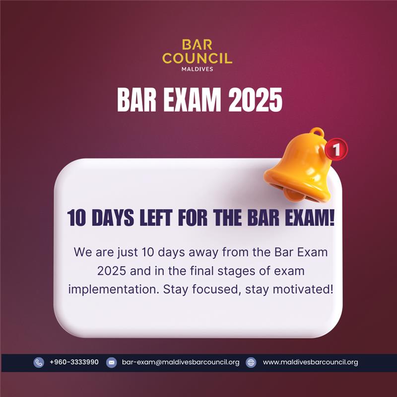 10 days left till the bar exam!

We are just 10 days away from the Bar Exam 2025 and in the final stages of exam implementation. Stay focused, stay motivated!

#BE2025