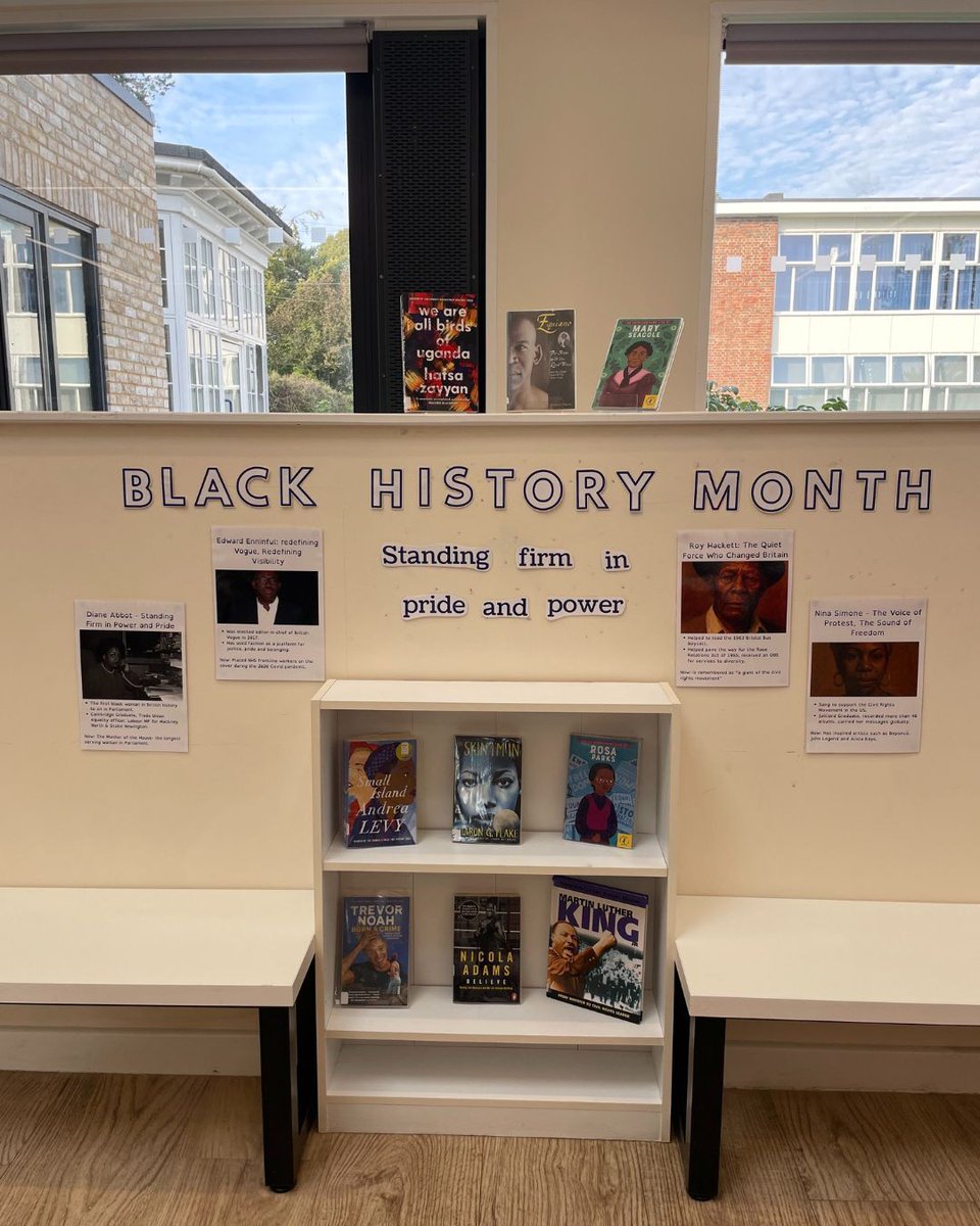 We are celebrating Black History Month in the library by exploring curated books highlighting Black contributions. Let's honour the past &amp; foster a future of inclusivity #bekind