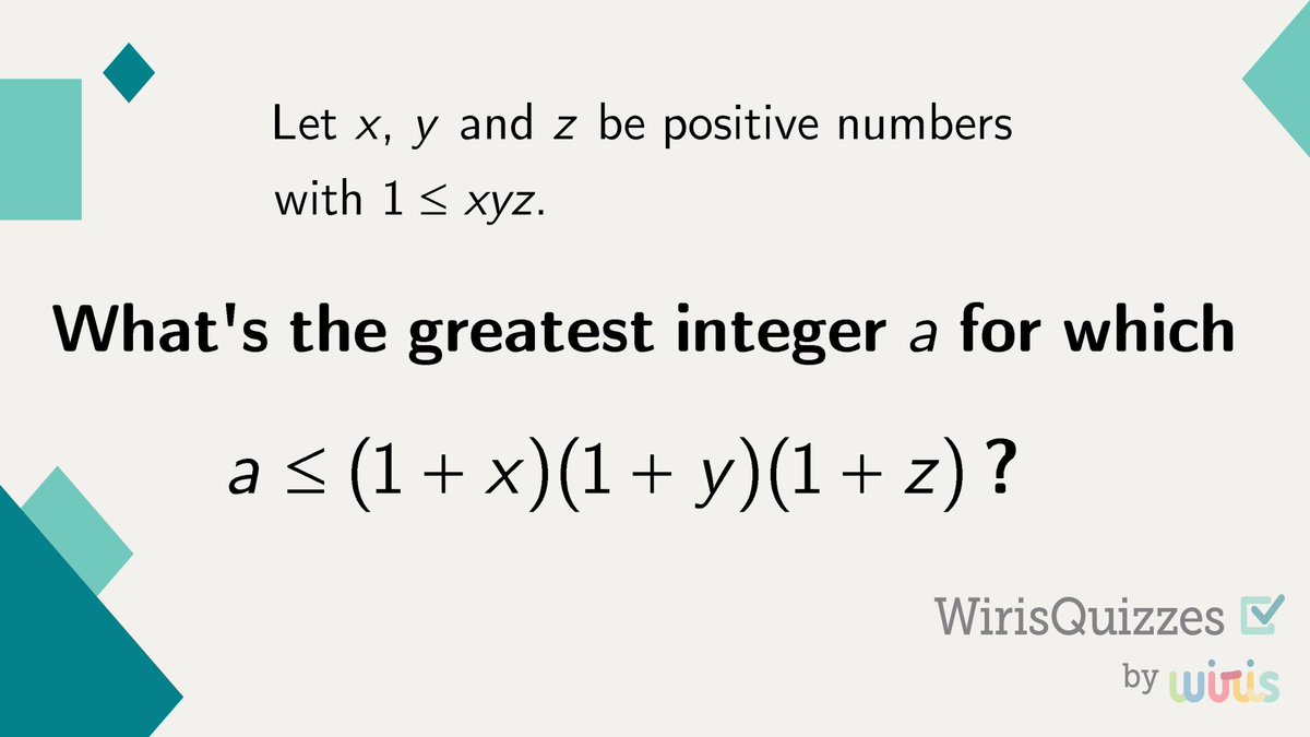 WirisQuizzes's tweet image. 👀Are you up for a new math challenge? Solve this inequality and let us know your answer in the comments! 

#WirisQuizzes #mathquiz #mathproblem #mathexercise #problem #MathType #math #mathematics #geometry #STEM